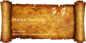Hurta Gerold névjegykártya